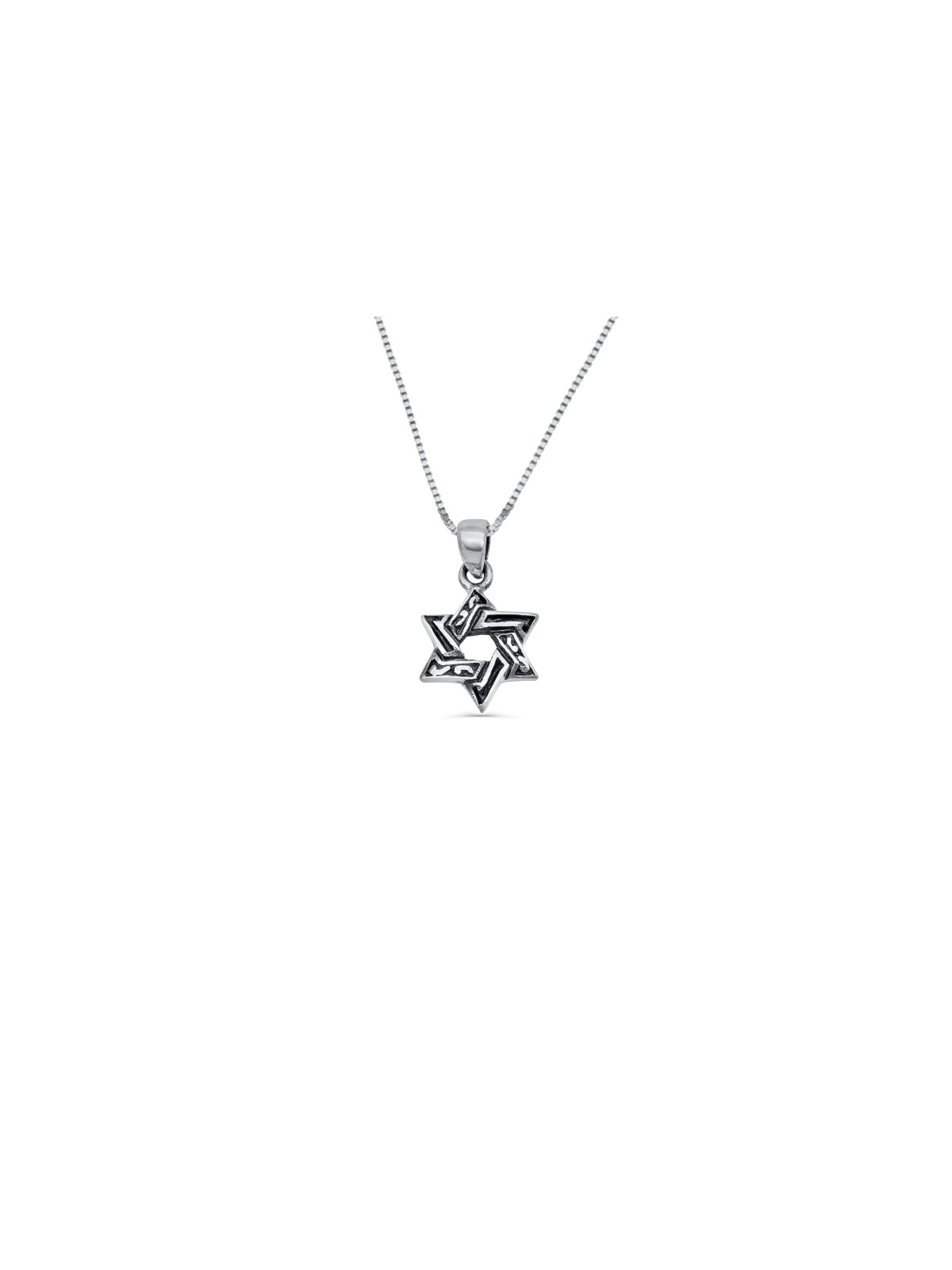 תליון כסף קטן מעוטר מגן דוד, כסף סטרלינג משפחתי Ne